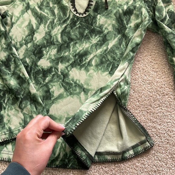 Fashion Bug Y2K Green Tie Dyed Long Sleeve Blouse Women’s Medium Boho Retro - Picture 4 of 7